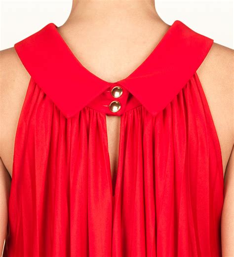 gucci red dress 2015|Gucci pleated dress.